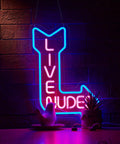 Romantic Neon Sign For Wall Decor with Adjustable Brightness on brick wall, USB Powered LED Neon Light, 17 by 11 inch size, acrylic base.