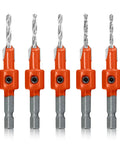 Must Have Pro Grade Countersink Drill Bit Set With Quarter Inch Hex Shank For Woodworking Includes 8mm Cutter Diameter Pilot Hole And Chamfer Bits