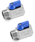 2 Pack Mini Ball Valves Three Quarter Inch Female And Male Stainless Steel 304 Shut Off Valves With Double Seal System