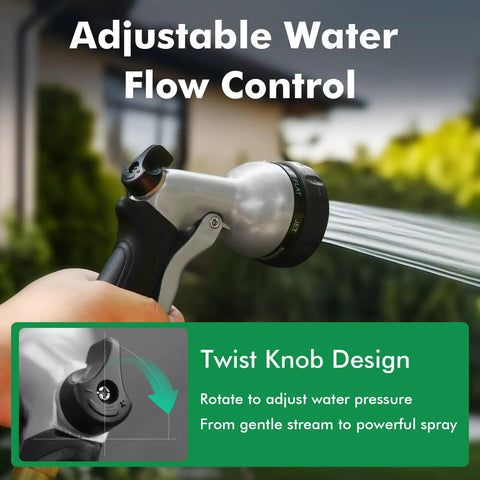 Tough As Nails Heavy Duty Metal Garden Hose Nozzle With Seven Adjustable Spray Patterns High Pressure Hand Sprayer With Flow Control