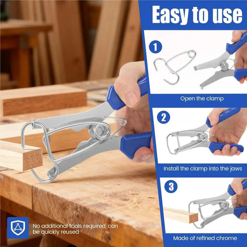 24Pcs Heavy Duty Miter Spring Clamp and Plier Kit For Woodworking Pros Steel Tools With Storage Ring Perfect For Picture Frame Molding Projects used on wood
