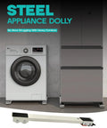 Heavy Duty Appliance Rollers For Moving Washer And Dryer Expandable Furniture Dolly Trolley With Steel Caster Wheels For Refrigerators max 1540 lbs capacity, adjustable base under appliances