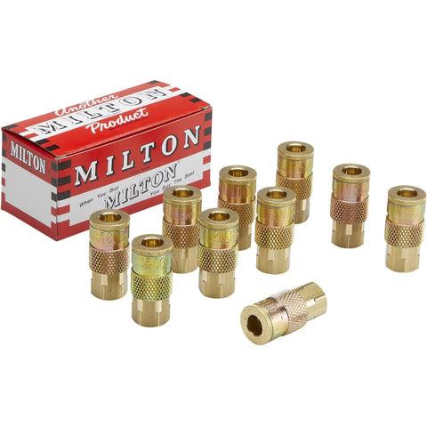 One Quarter Inch FNPT Female T Style Air Compressor Quick Connect Fitting Coupler Blue Pack Of Ten