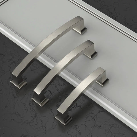 30 Pack 5 Inch Brushed Satin Nickel Cabinet Handles For Kitchen Cabinets And Cupboards 128mm Hole Centers Rugged Drawer Pulls