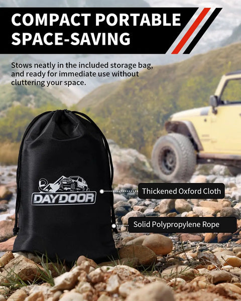 Heavy Duty 1/2 Inch Soft Shackles For Off Road Recovery Kit Featuring 56000 Pound Breaking Strength Uhmwpe Rope And Aluminum Anchor Ring Rugged As Nails Trail Ready Towing Setup For Trucks And Jeeps in compact storage bag.