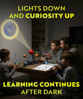Epic Solar System Model Kit For Kids With 4 Speed Motor And HD Planetarium Projector used by family at night.