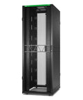 48U Server Rack Cabinet Built Tough For Networking Gear and Tech Storage with matte black finish and mesh doors.