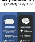 Comparison chart showing advantages of Waterproof Duct Seal Putty 8 Pack White Sealing Clay over other products.