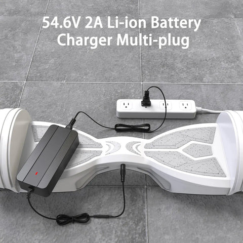 54.6V 2A Electric Bike Fast Charger With All In One Universal Connectors For 48V 10S Ebike Lithium Battery Replacement Plugs For Gotrax Jetson Razor Ninebot Segway And More