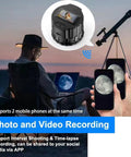 WiFi Enabled Telescope Camera Eyepiece With 256GB Storage for 28mm to 48mm telescopes capturing night sky images on phones.