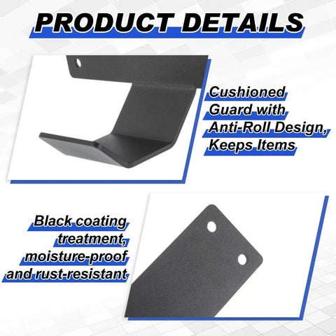 Wall Mount Jack Stand Organizer For Hydraulic Floor Jacks, Heavy Duty Car And Truck Tool Storage Rack, black steel details