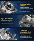 Front Wheel Bearing Replacement For Toyota Corolla Celica Matrix Prius And Pontiac Vibe Direct Fit Wheel Hub Assembly 2000 To 2019 510070 Durable OEM Grade Quality For Long Lasting Reliable Performance features accurate spline, rigid wheel bolts, leakproof lubrication.