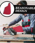 Solid 2 Piece Belt Sander Dust Collection Bags Built For 9401 Models on a woodworking bench with a person using a sander.