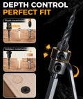 All In One Countersink Drill Bit Set For Woodworking By Comoware, 15-Piece Set shown with flush and hidden installation examples.