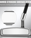 Standing Putter For Men 34 Inch With Low Center Of Gravity And High Forgiveness, Alignment Aid, grooved striking surface close-up