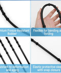 4 Pcs Rubber Guard Straps For Ice Drill Blades with elastic protective sleeve and freeze-resistant properties