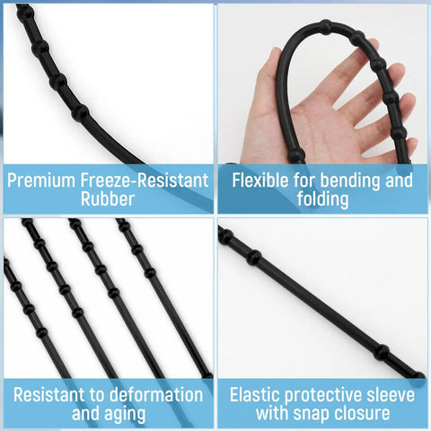 4 Pcs Rubber Guard Straps For Ice Drill Blades with elastic protective sleeve and freeze-resistant properties