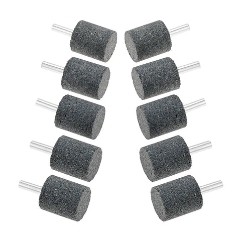 Ten Pieces 25mm Cylindrical Aluminum Oxide Mounted Grinding Stones Rotary Grinding Bits With One Quarter Inch Shank For Electric Rotary Tools Drill Grinders Pro Grade Shop Ready