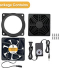 Compact 120mm DC Soldering Fume Extractor Fan With Filter Pad And Duct Kit Adjustable Speed Plug And Play Package Contents