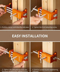 Rock Solid Face Frame Cabinet Clamps Featuring Integrated Drill Guide For Dead Center Pilot Holes And No Sweat Screw Driving Dependable Two Pack Woodworking Kit in use for easy installation.