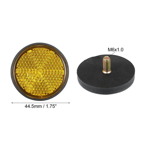Orange Plastic Reflective Mounts For Motorcycle And Bike 2 Pack Universal Screw On Reflectors M6x1.0 Durable Warning Safety