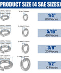 Heavy Duty Stainless Steel Lock Washers Kit 150 Pcs 18 8 304 Grade Spring Lock Washers Assortment For Auto DIY Marine Use Rust Resistant Built To Last Hardware Great For Home And Workshop Projects sizes 1/4 to 1/2