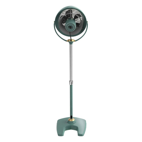VFAN Sr Pedestal Vintage Fan Old School Metal Standing Air Circulator For Cooling And Decor 3 Speeds Adjustable Tilt And Height Durable Pedestal Fan For Bedroom And Home Green