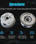 Workhorse Timing Chain Kit With Heavy Duty Sprocket Gears showing 2 timing sprockets for L4 1.4L and 1.6L engines.