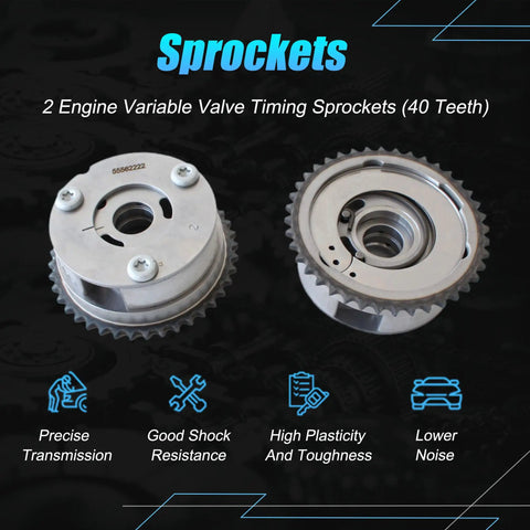 Workhorse Timing Chain Kit With Heavy Duty Sprocket Gears showing 2 timing sprockets for L4 1.4L and 1.6L engines.
