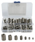 50 Piece Stainless Steel Self Tapping Thread Inserts Kit For Plastic And Metal Repair With Elastic Shock Resistant Coil And Wire Thread Reinforcement DIY Friendly, assorted sizes in storage case