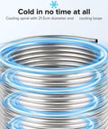 304 Stainless Steel Coil Tubing 3/8 Inch OD By 25 Foot Length for Industrial Machinery shown coiled with cooling effect illustration