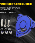 Blue billet valve plate spacer with bolts and nuts for Honda Civic Turbo Valve Plate Spacer BOV 1.5T Billet Upgrade Mods For Coupe Blue Boost Ready Easy Install High Performance Turbocharger Accessory For 2015 To 2021
