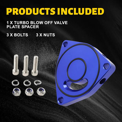 Blue billet valve plate spacer with bolts and nuts for Honda Civic Turbo Valve Plate Spacer BOV 1.5T Billet Upgrade Mods For Coupe Blue Boost Ready Easy Install High Performance Turbocharger Accessory For 2015 To 2021