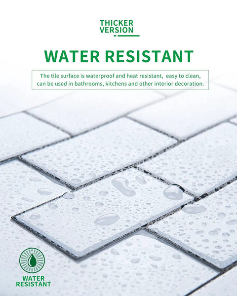 Premium Thicker Design Peel And Stick Tile For Kitchen Backsplash With 2mm To 2.5mm Thickness, 3X Stronger Adhesive, water-resistant surface