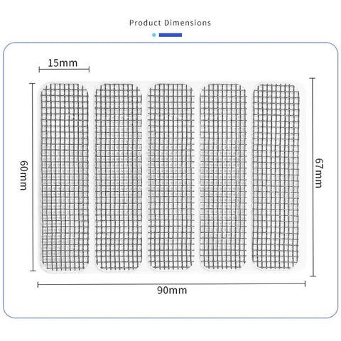 Window Screen Patch Kit With 25 Self Adhesive Fiberglass Mesh Patches 60x15 mm For Holes And Tears In Screen Doors And Windows Waterproof Quick Fix Easy Stick On Repair