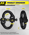 Safety Chain Connector Link One Half Inch Tow Hitch Hammerlock Coupling Link Heavy Duty G80 Alloy Steel dimensions diagram