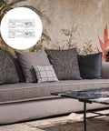 Living room setting with gray sofa and Two Pack Sectional Sofa Connectors Clips Set Steel And Zinc Alloy Couch Snap Fittings inset