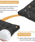 Water Repellent Outdoor Bench Cushion 44x19 With Tufted Style And Cozy Comfort showing water resistance and high elasticity PP cotton filling.