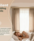 Dual Track Curtain Rod Set With Heavy Duty Aluminum Brackets For Living Room And Bedroom Silent Glide Drapery Rails For Sheer And Blackout Curtains No Fuss Easy Install Modern Finials Durable Window Treatments For Any Window, gold in bedroom