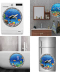 Underwater Ocean World Wall Decals Set Dope 12 Inch Round 3D Peel And Stick Vinyl Stickers With Dolphins Turtles And Fish on appliances and walls
