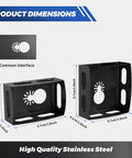 Upgraded Stainless Steel Square Slot Cutter For Drywall Outlet Box dimensions, showing sizes of 9.7cm and 6.3cm suitable for electrical cutouts.
