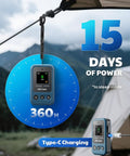 Portable Carbon Monoxide Detector With 15 Day Standby, Rechargeable on lanyard by tent, Type-C charging visible