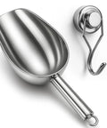 Heavy Duty Stainless Steel Ice Scoop With Magnetic Hook For Freezer Built To Last Rust Resistant 304 Stainless Steel Durable