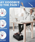 Person using Under Desk Foot Rest For Office And Home, Ergonomic Foot Stool With Washable Cover, Dual Height Adjustable Levels.