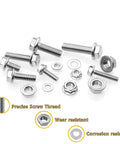 224 Piece M6 Stainless Steel Hexagon Flange Bolt Nut Washer Set Metric Fasteners Assortment Kit For Auto DIY And Heavy Duty Repairs With Precision Threads, bolts and washers