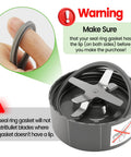 Two Pack Replacement Rubber Gasket Seals For 600W And 900W Blenders, Durable Lip Seal Rings Fits NutriBullet Pro 900 Series Cups And Lids, Easy Install, Keeps Blends Smooth And Leak Free, Long Lasting. Gray silicone gasket ring shown on blender blade cup with fit warning