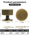 Antique Brass Cabinet Knob Set 5 Pack Solid Brass Dresser Drawer Knobs One And One Tenth Inch Rustic Furniture Pulls dimensions.