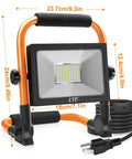 Powerful 50W LED Work Light With 4300 Lumens For Job Sites, 500W Halogen Replacement, IP66 Waterproof Outdoor Flood Light displayed