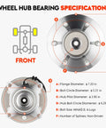 Front view of Front Wheel Hub Bearing Assembly Compatible With 2004 2005 F150 4WD 6 Lug With ABS Replacement 515046 1pc