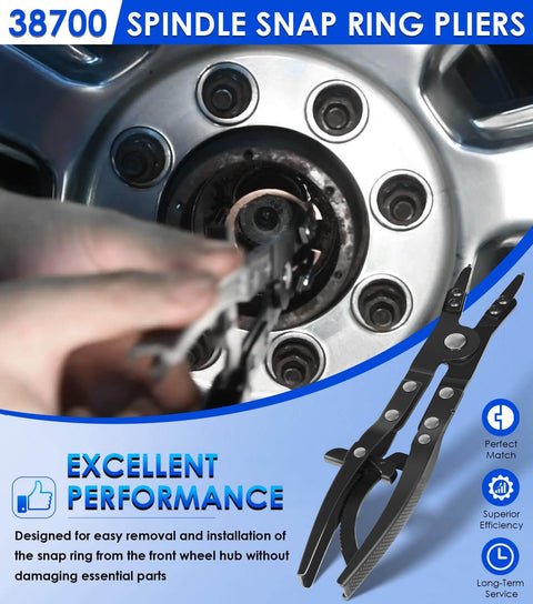 Upgraded Spindle Snap Ring Pliers For Ford Super Duty 2007 And Newer Heavy Duty Internal External Snap Ring Tools in use